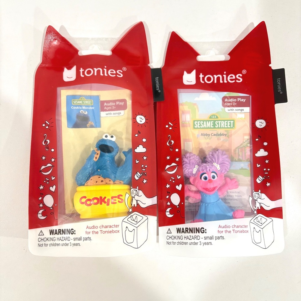 Tonies Sesame Street Cookie Monster and Abby Cadabby Audio Play Figures Lot of 2